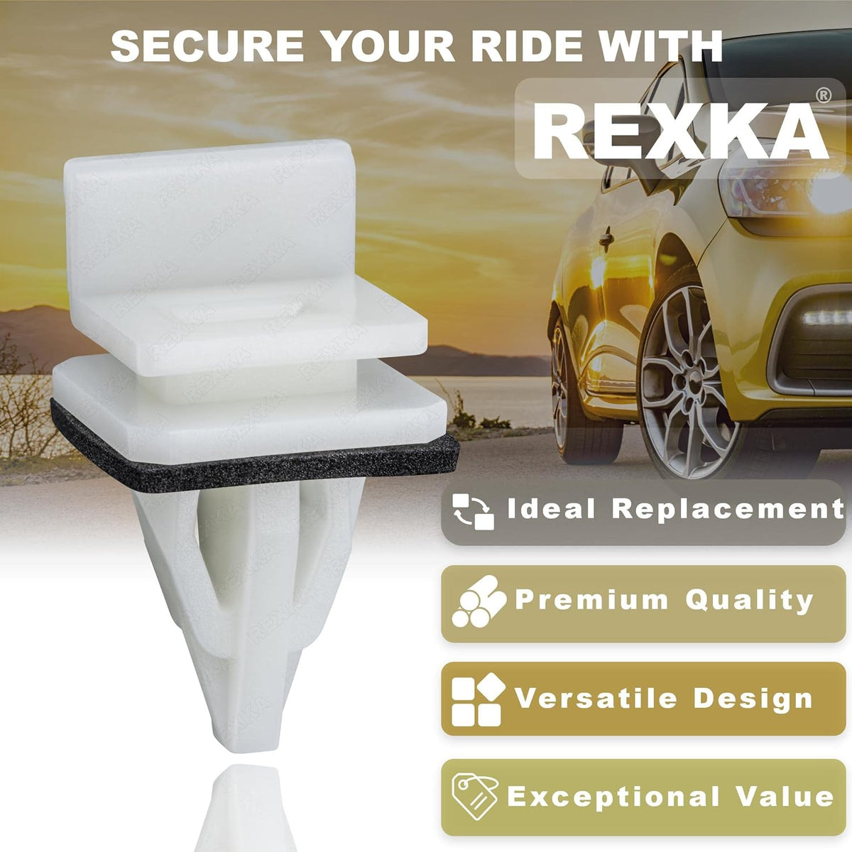 Rexka 20 Piece Rocker Panel Moulding Clip for Honda Acura 91513-SM4-000 Accord, Civic, Civic Del Sol, Cr-v, Element