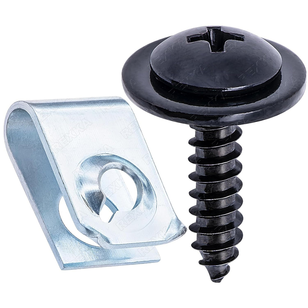 Rexka 15 Sets Fender Liner Splash Shield Screw U Nut Kit for Honda Acura 90308-SB2-013 90114-SE0-000 Accord Civic