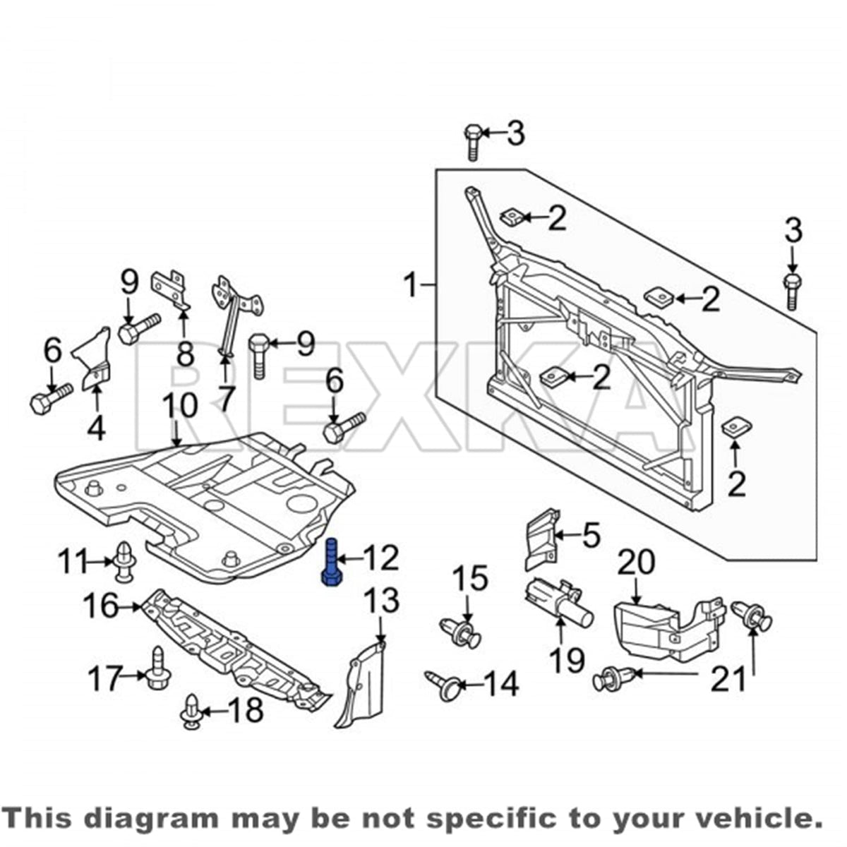 Mazda Fender Liner & Headlamp Screws – M6-1.0 × 15mm – 30 Pack – Replaces 9GG600616T