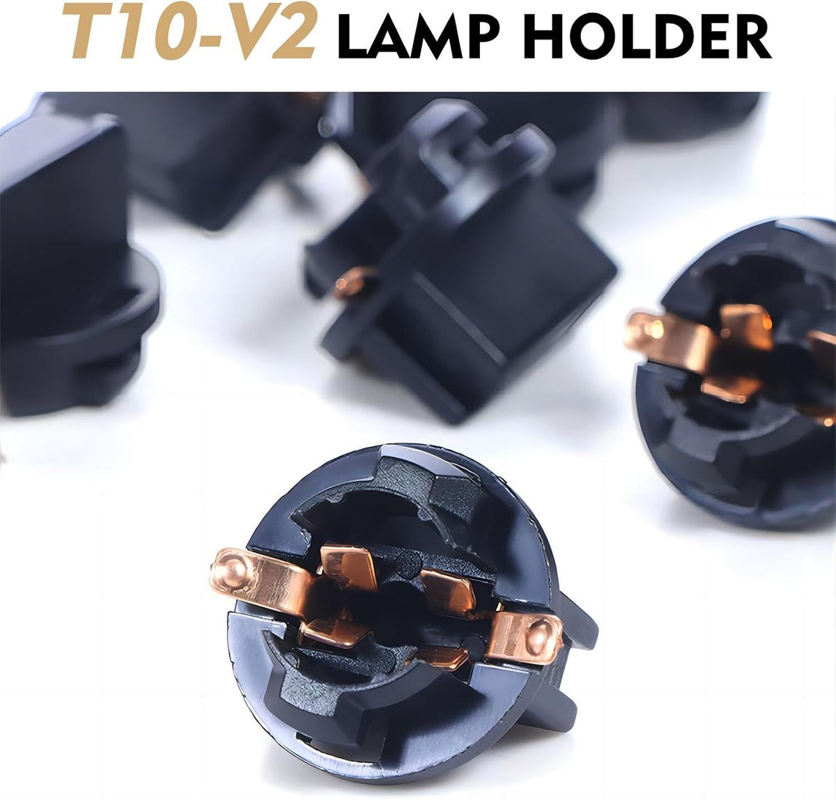 10 Piece Car T10 LED Bulb Sockets, 194 Rapid Response Twist Lock Wedge Base, Waterproof Anti-vibration Fixed Holder
