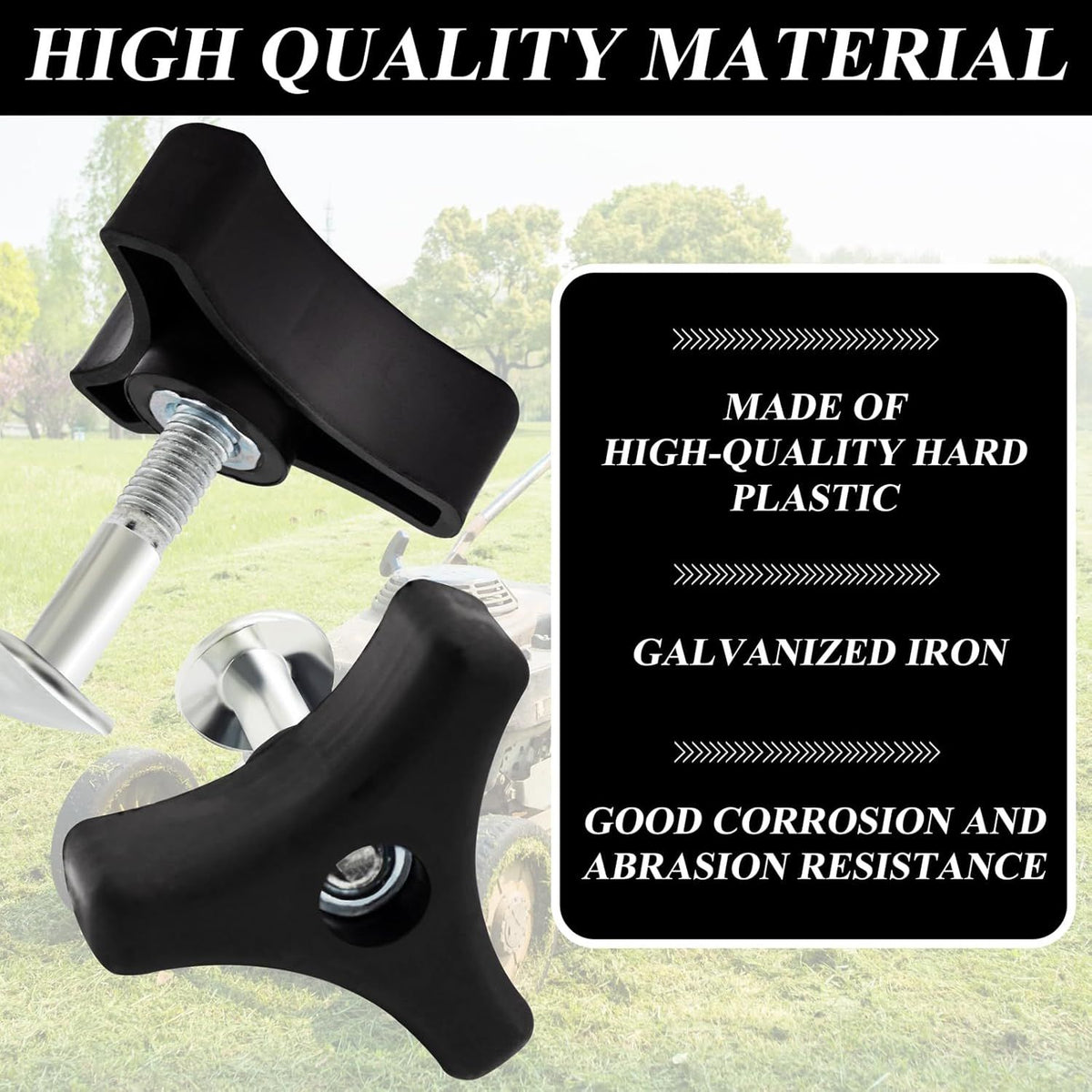Universal Lawn Mower Handle Bolt & Triangle Knob Set – 4 Sets