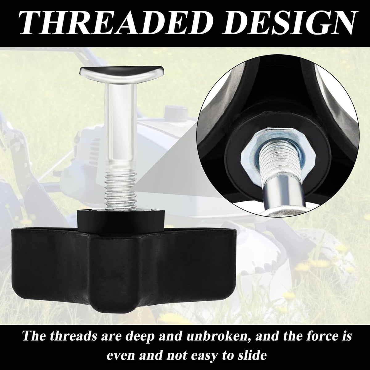 Universal Lawn Mower Handle Bolt & Triangle Knob Set – 4 Sets