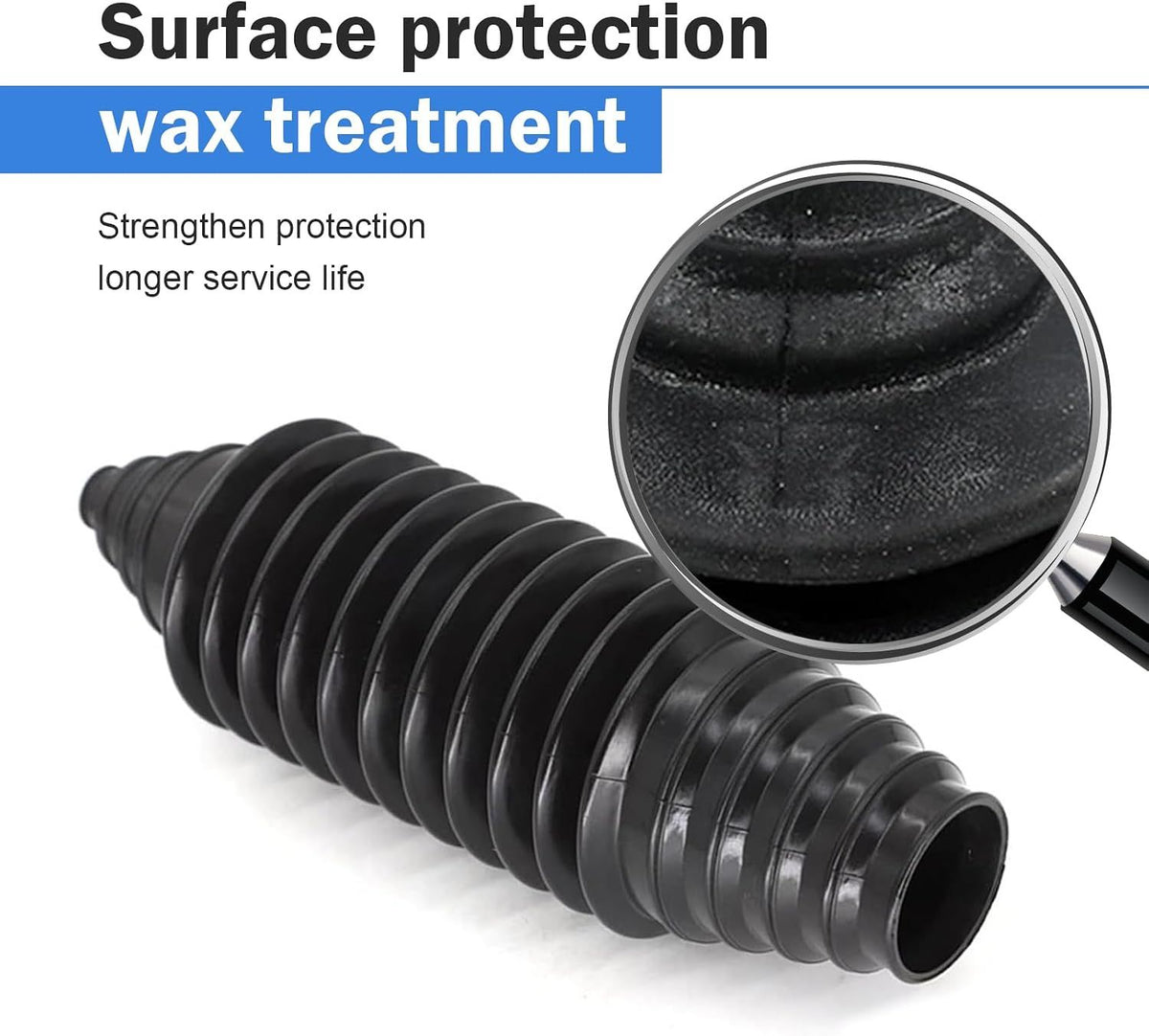 2 Piece Car Rack and Pinion Boots, Steering Rack Boot with Fixed Clamps & Cable Ties