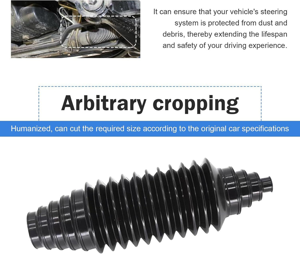 2 Piece Car Rack and Pinion Boots, Steering Rack Boot with Fixed Clamps & Cable Ties