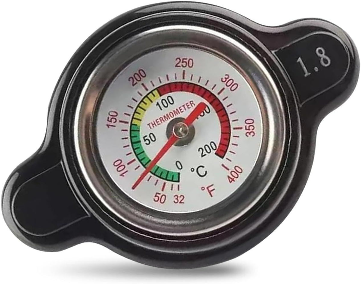 Car Radiator Cover, 1.8 Bar High-pressure Fuel Tank Cap with Thermometer, Waterproof Real-time Temperature Monitoring