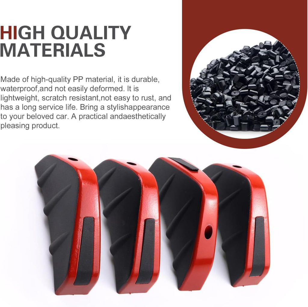 4 Piece Car Rear Bumper Diffusers, Shark Fin Decoration Spoiler, Anti-collision Airflow Buffer Device with Fixing
