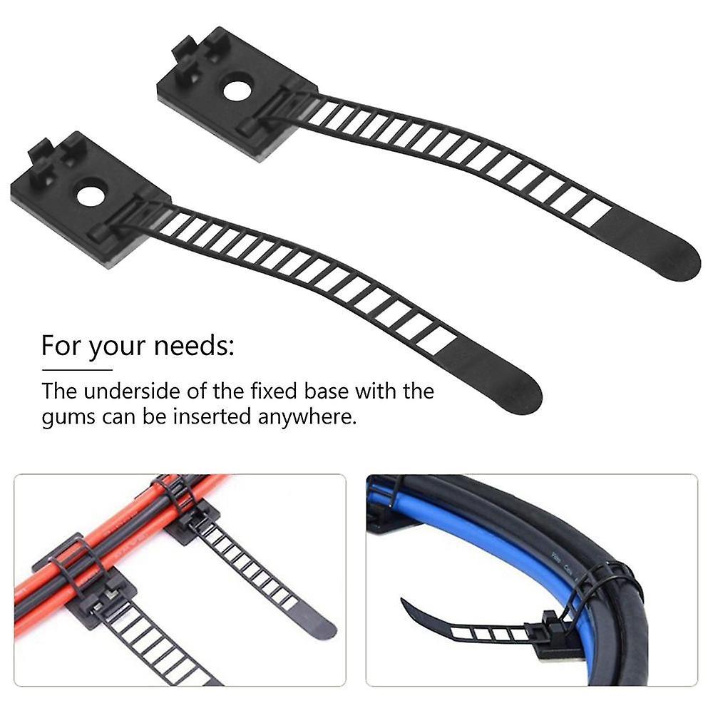 20 Piece Adjustable Cable Clips with Adhesive Wire Fixing Holder Set for Home Office