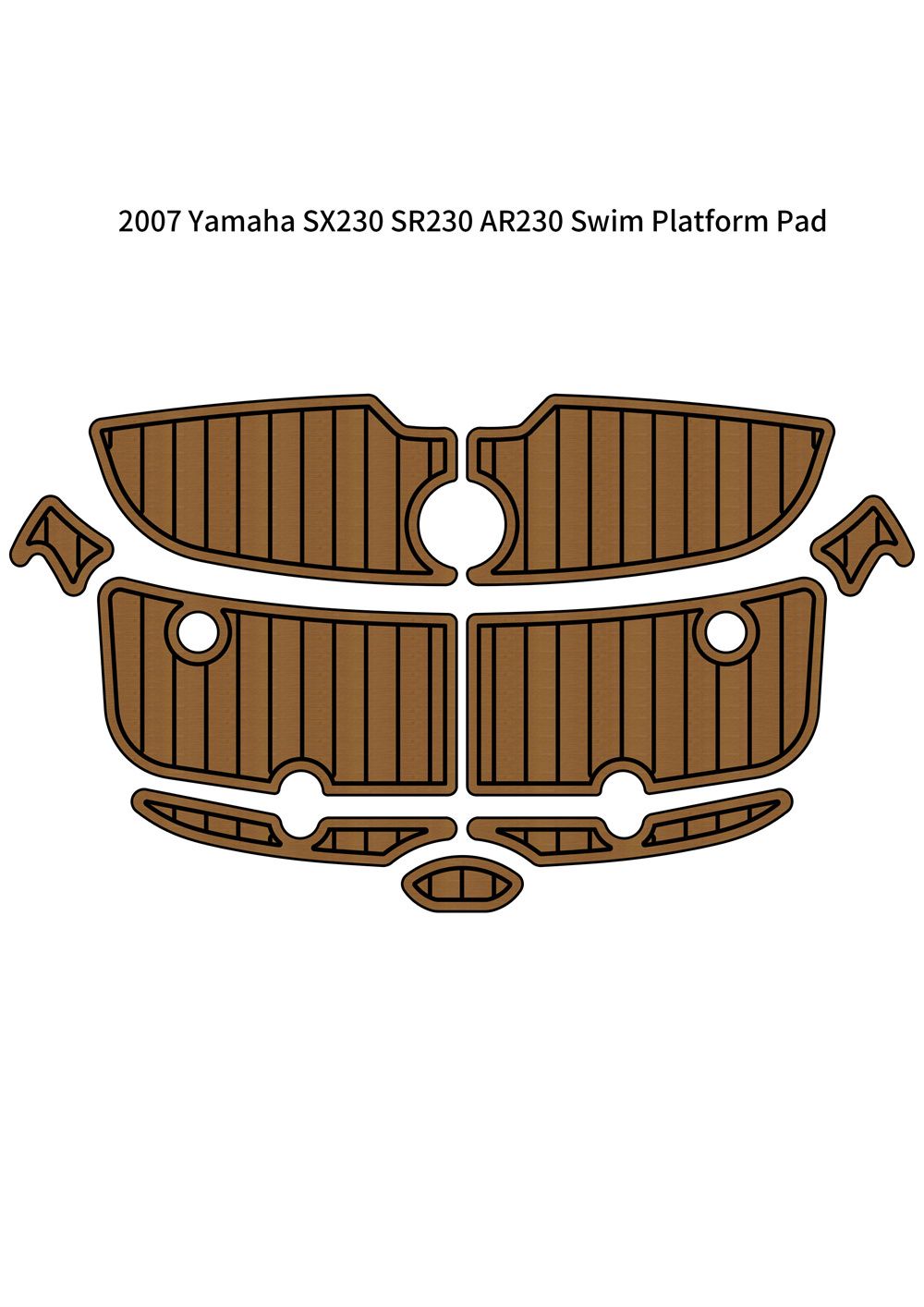 2007 Yamaha SX230 SR230 AR230 Swim Platform Pad Boat EVA Foam Teak Floor Mat SeaDek MarineMat Gatorstep Style Self