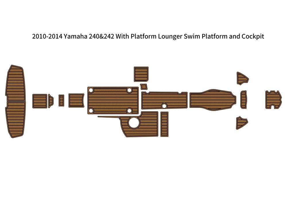 2010-2014 Yamaha 240&242 Lounger Swim Platform Cockpit Mat Boat EVA Teak Floor Pad SeaDek MarineMat Style Self