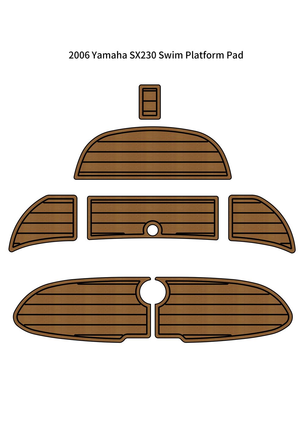 2006 & Earlier Yamaha SX230 Swim Platform Pad Boat EVA Foam Teak Deck Floor Mat SeaDek MarineMat Gatorstep Style Self
