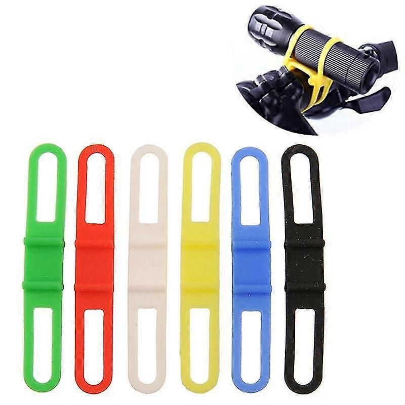 2 Piece Bicycle Silicone Band High Stretch Silicone Straps Bicycle Fixing Straps – White