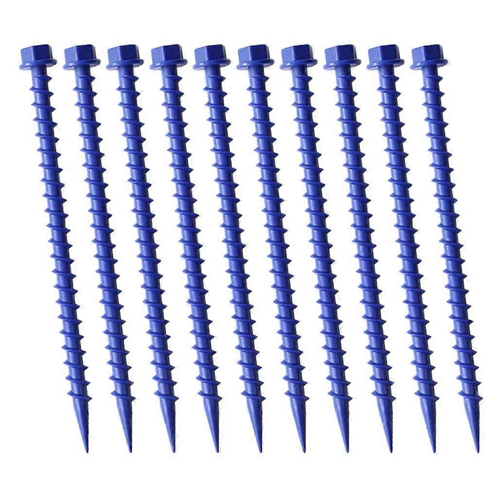 10 Piece Plastic Tent Pegs, Plastic Tent Nails for Fixing Camping Tent – Blue