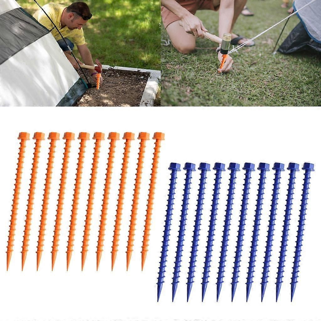 10 Piece Plastic Tent Pegs, Plastic Tent Nails for Fixing Camping Tent – Blue