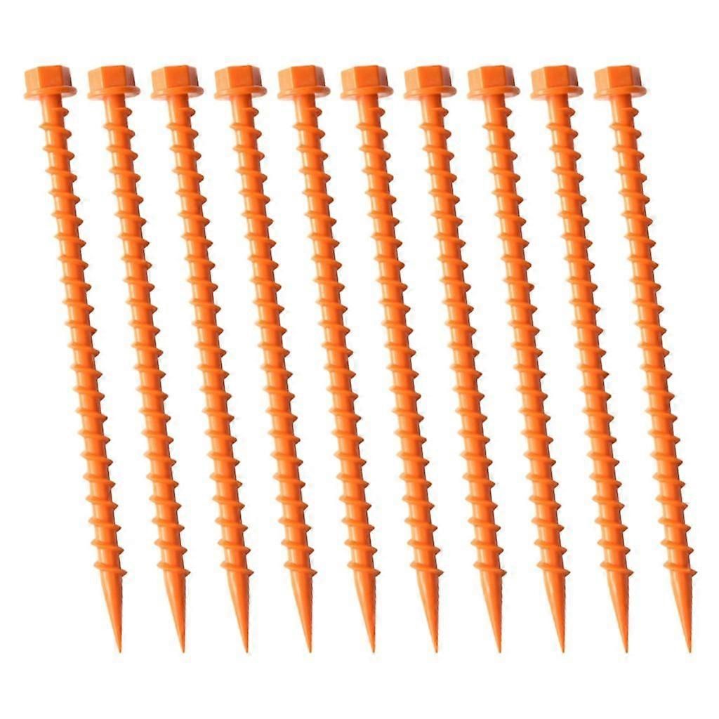 10 Piece Plastic Tent Pegs, Plastic Tent Nails for Fixing Camping Tent – Orange