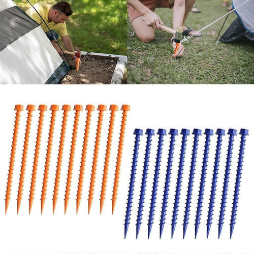 10 Piece Plastic Tent Pegs, Plastic Tent Nails for Fixing Camping Tent – Orange