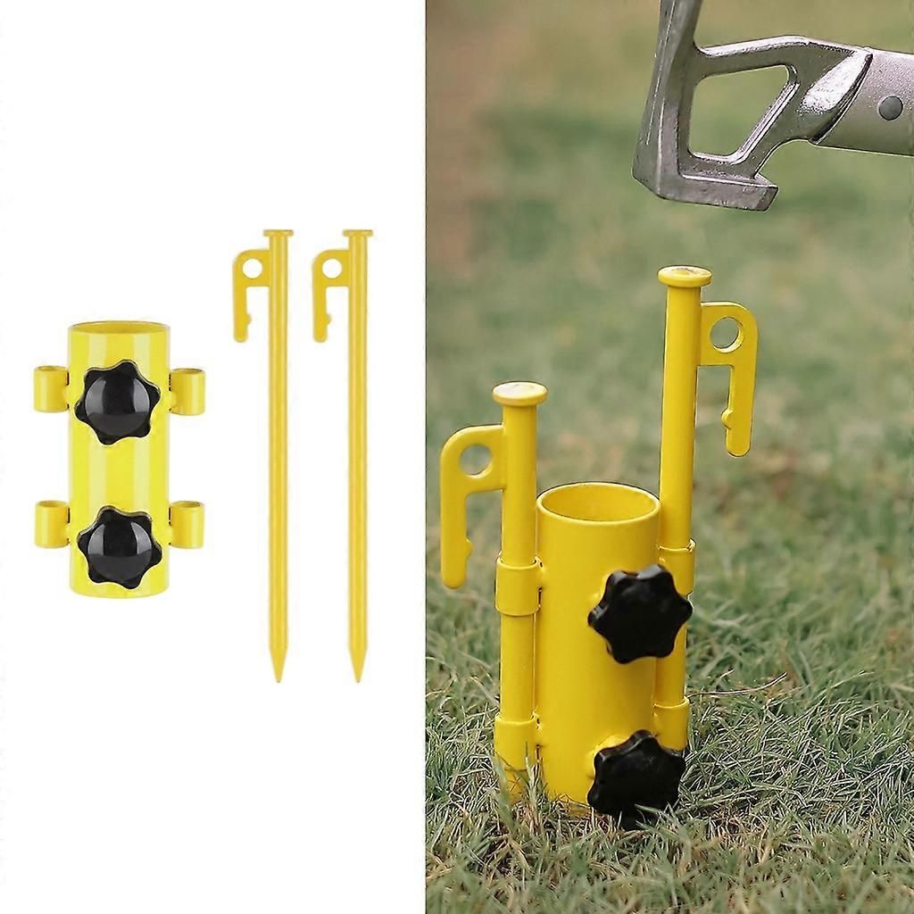 Tent Rod Holder with 30cm Tent Peg Steel Canopy Pole Fixing Stand Camping – Orange Red