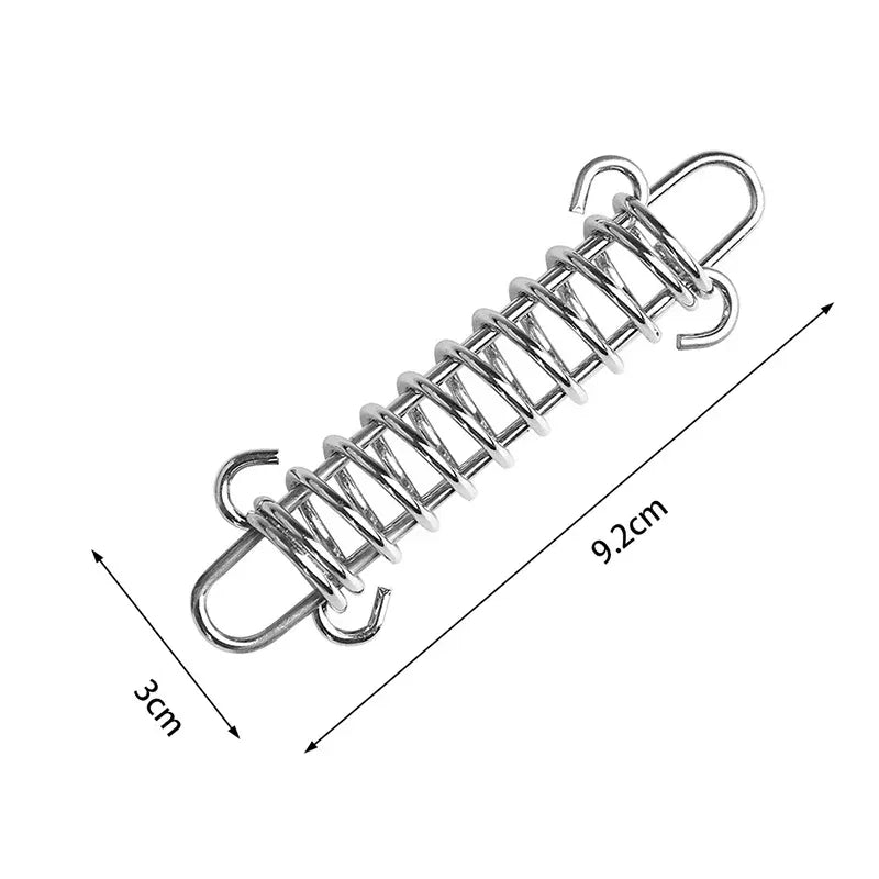 10 Piece Tent Wind Rope Spring Buckle Tent Tensioner Camping Deck Pegs Carabiner Clips Awning Tightener Fixed Hook