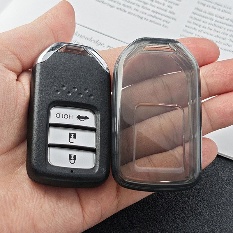 Honda TPU Car Key Cover – Transparent Black – Type A