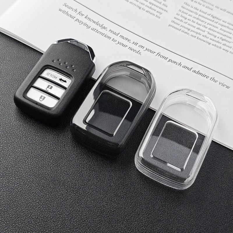 Honda TPU Car Key Cover – Transparent Black – Type A