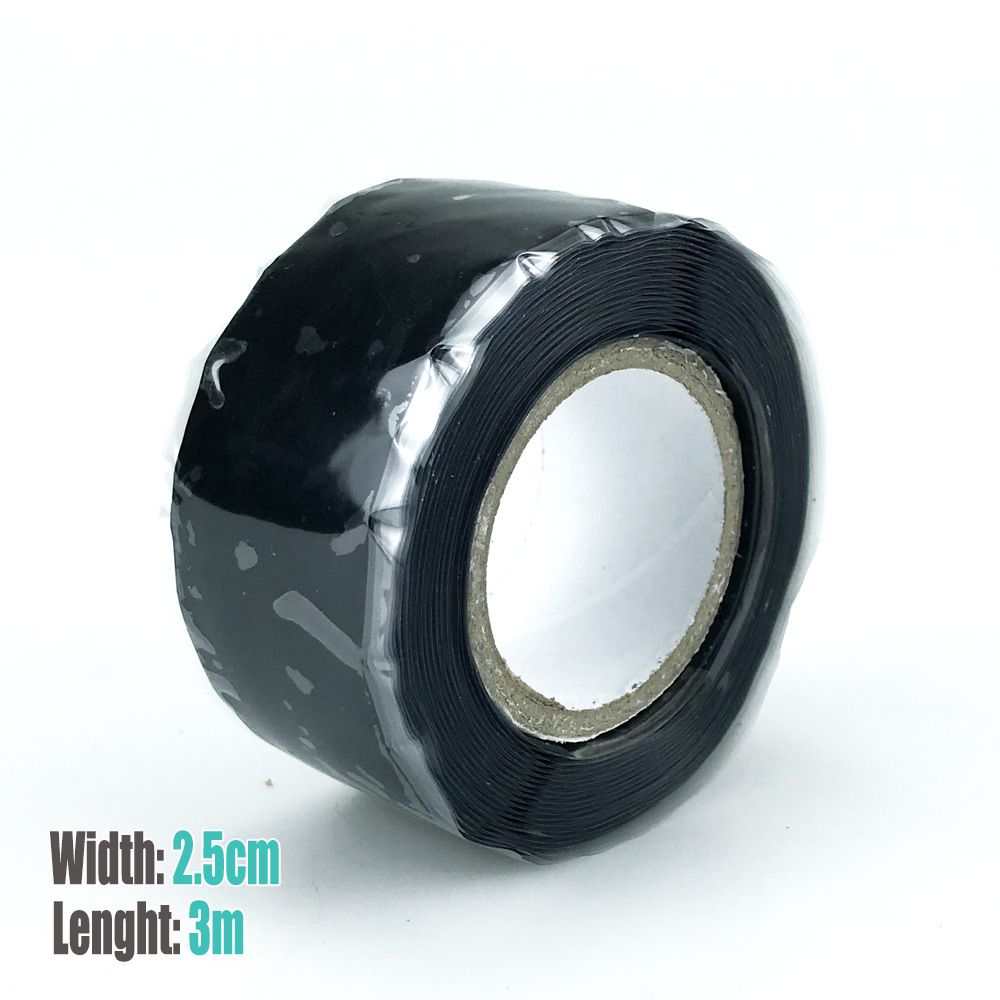 Self-Fusing Silicone Repair Tape for Waterproof Pipe Leak Sealing, Plumbing Hose Wrap, Insulation Bonding – Black