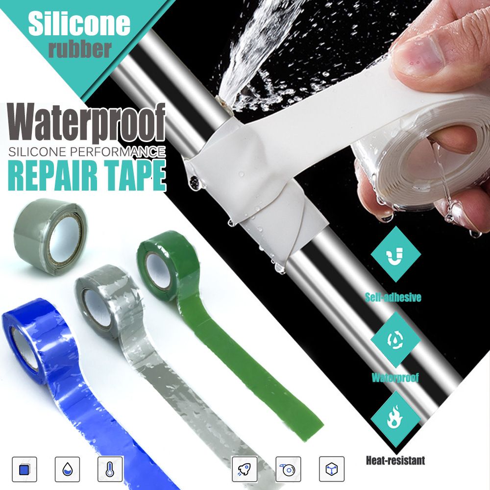 Self-Fusing Silicone Repair Tape for Waterproof Pipe Leak Sealing, Plumbing Hose Wrap, Insulation Bonding – Black