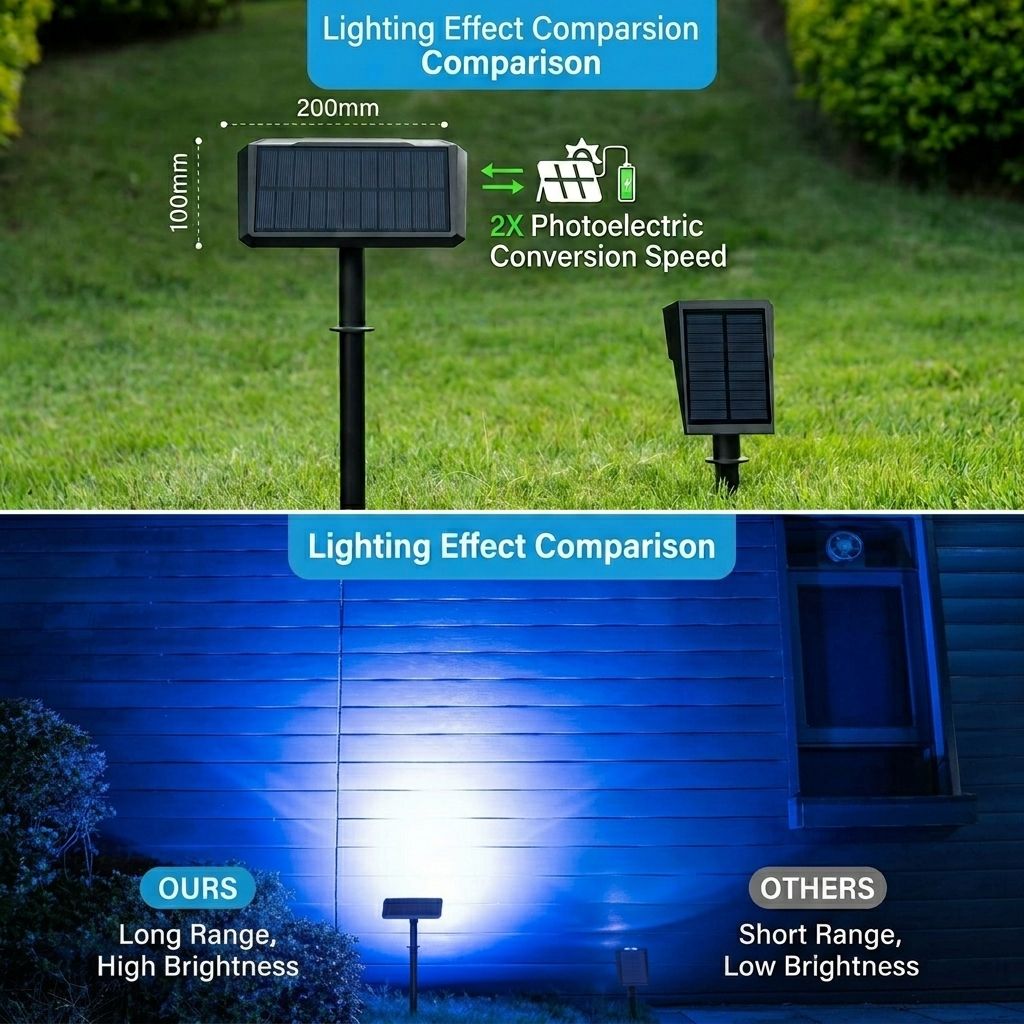 Solar Powered Outdoor RGB Landscape Spotlight with 7 Fixed Colors and Auto On/Off – 3 Piece