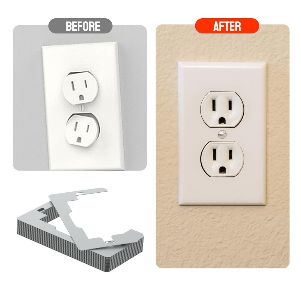 10 Piece Wall Plate Spacer Metal Outlet Spacers Flush Fit Device Leveling Plates Repair And Loose Electrical Outlet