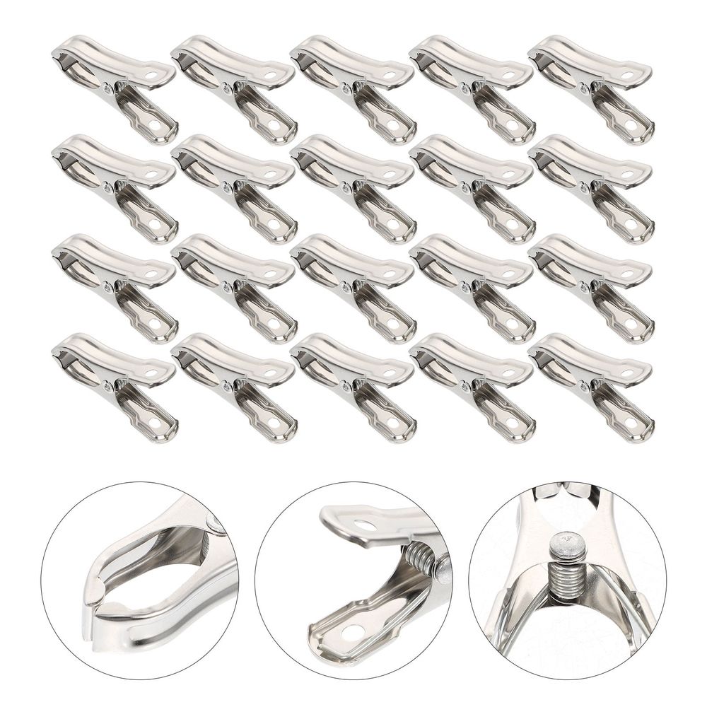 Stainless Steel Sunshade Net Clips, 20 Pieces Strong Grip Outdoor Garden Fixing Accessories for Secure Installation