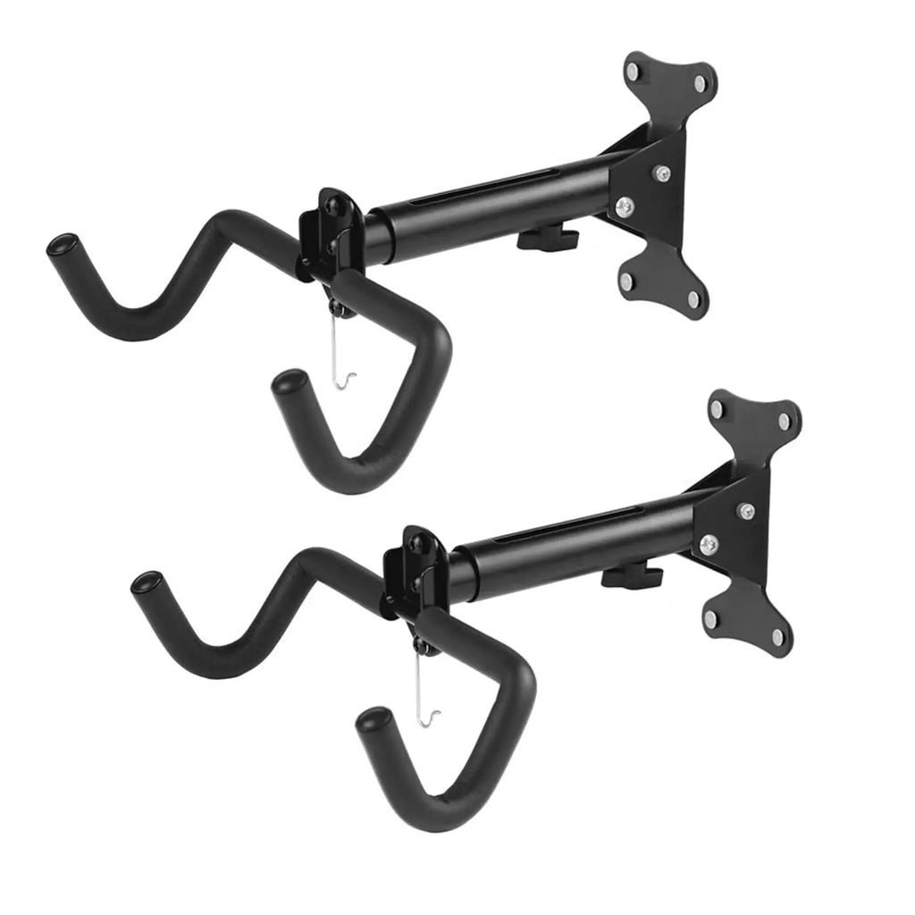 CARLA HOME 2-Pack Bike Wall Mount Rack – Adjustable Hook – Black – Adjustable Fixed Bike