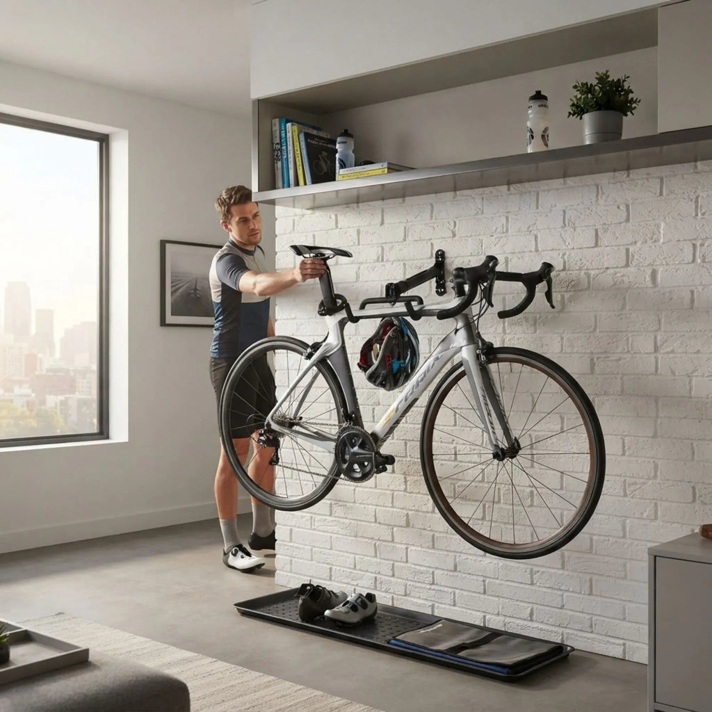 CARLA HOME 2-Pack Bike Wall Mount Rack – Adjustable Hook – Black – Adjustable Fixed Bike