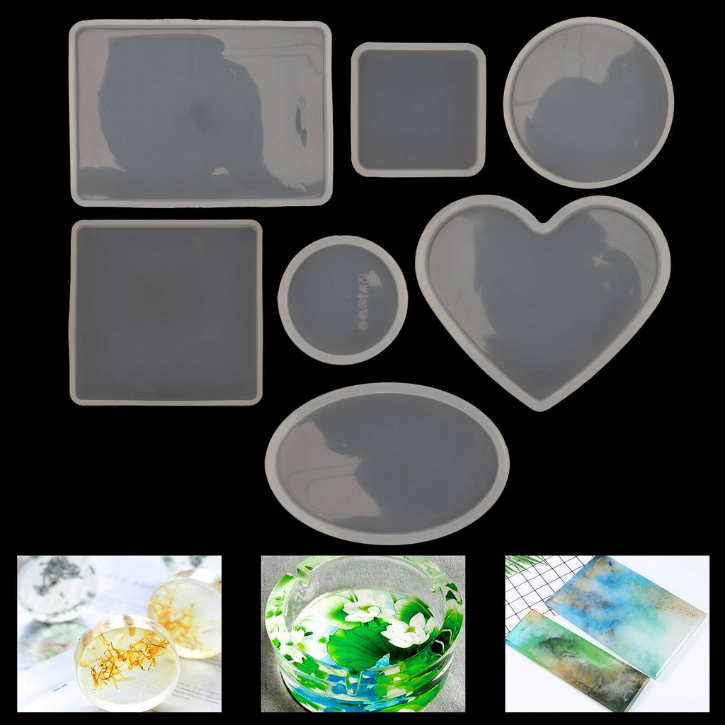 18 Piece Coaster Cup Mat Mold Round Silicone Mould Kit for Craft / DIY Epoxy Resin