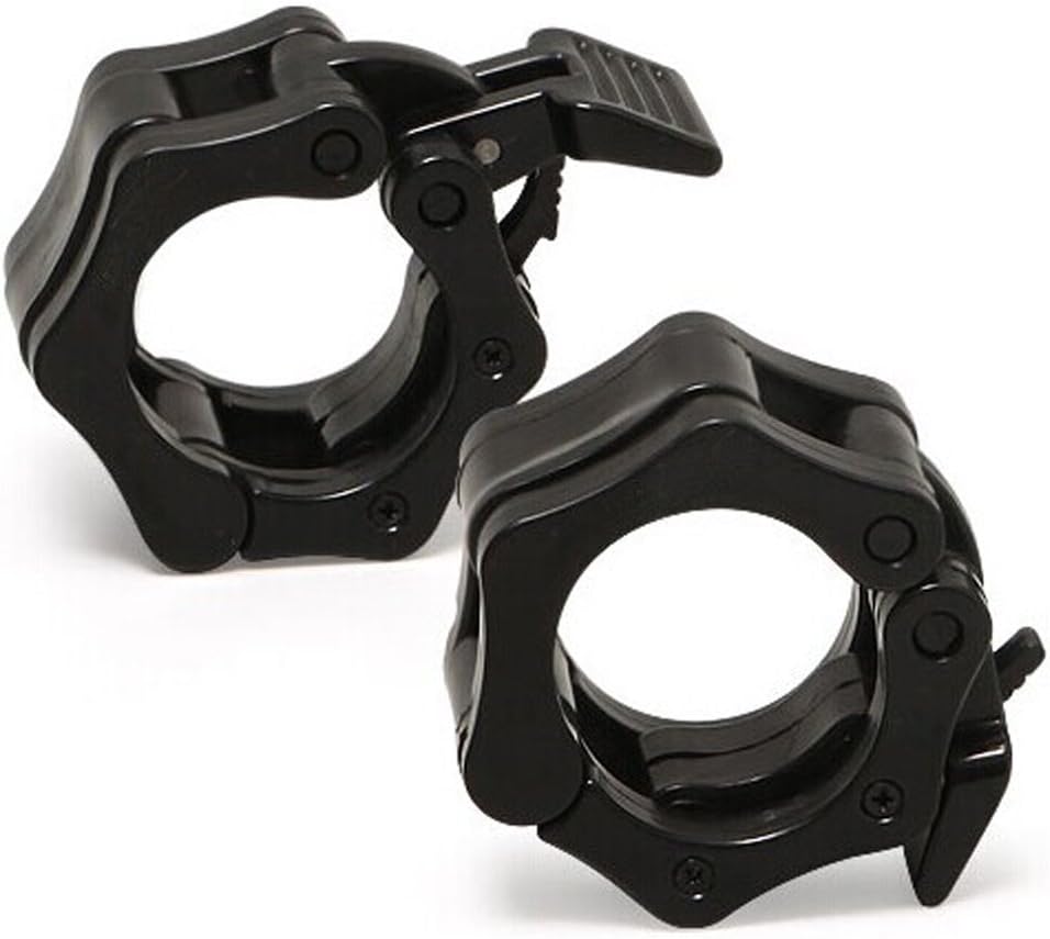 2 Piece 1in / 25mm Dumbbell Clamps Barbell Clamps Collars Clips Bar Plates Collar Clips Black