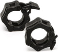 2 Piece 1in / 25mm Dumbbell Clamps Barbell Clamps Collars Clips Bar Plates Collar Clips Black
