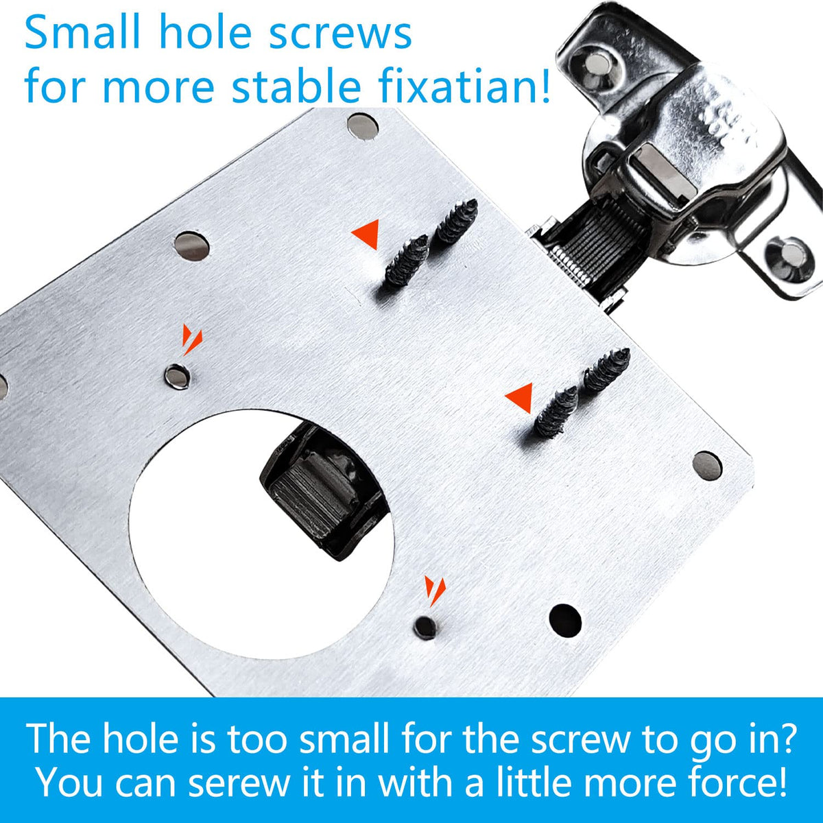 4 Piece Kitchen Cupboard Door Cabinet Hinges Repair Plate Brackets Kit Fixing Screws