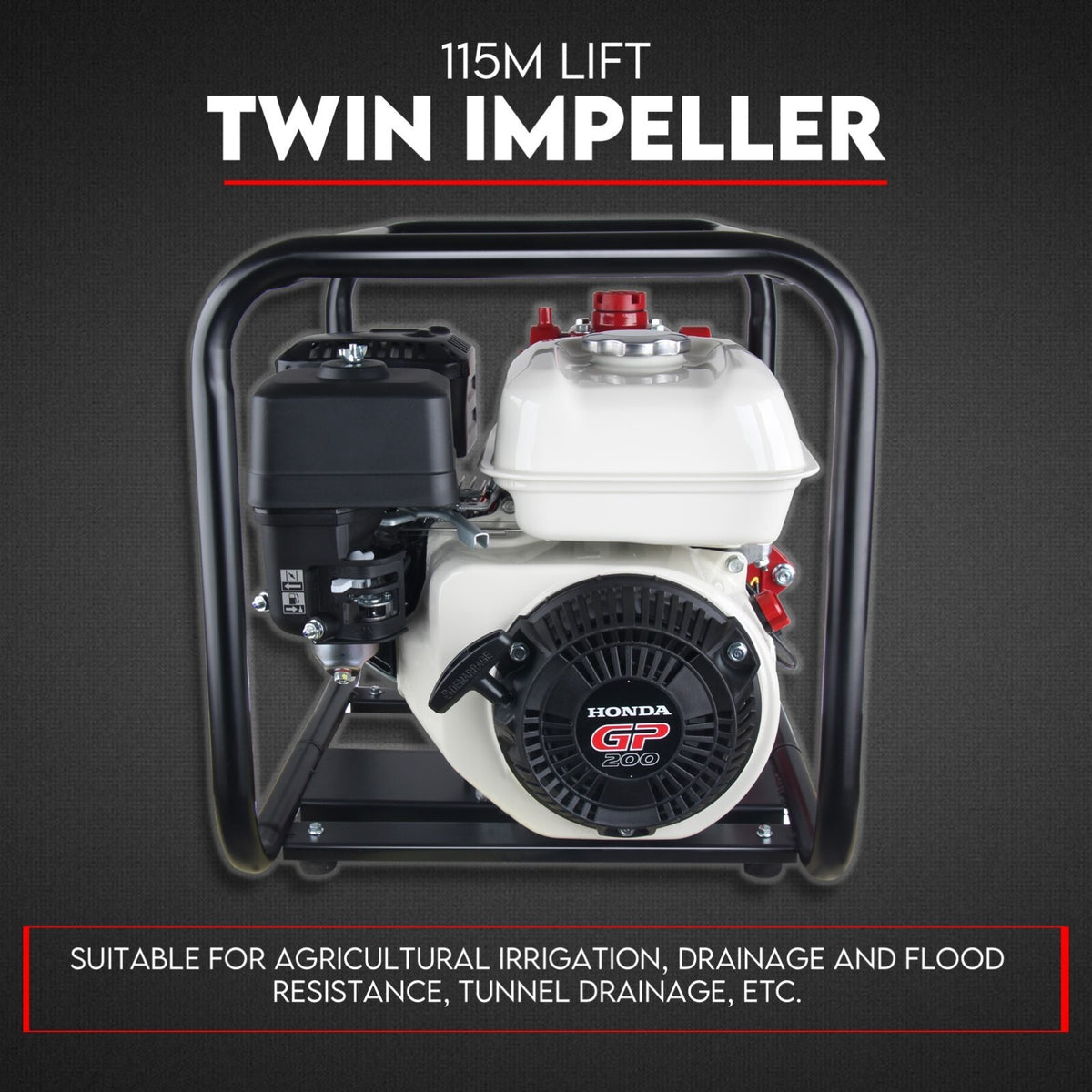 GP200 Twin-Impeller Fire-Fighting Petrol Water Pump – Honda Engine