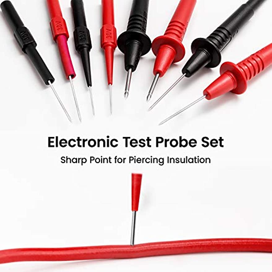 KAIWEETS Multimeter Test Lead Kit – 23 Piece – Probes, Clips & Hooks