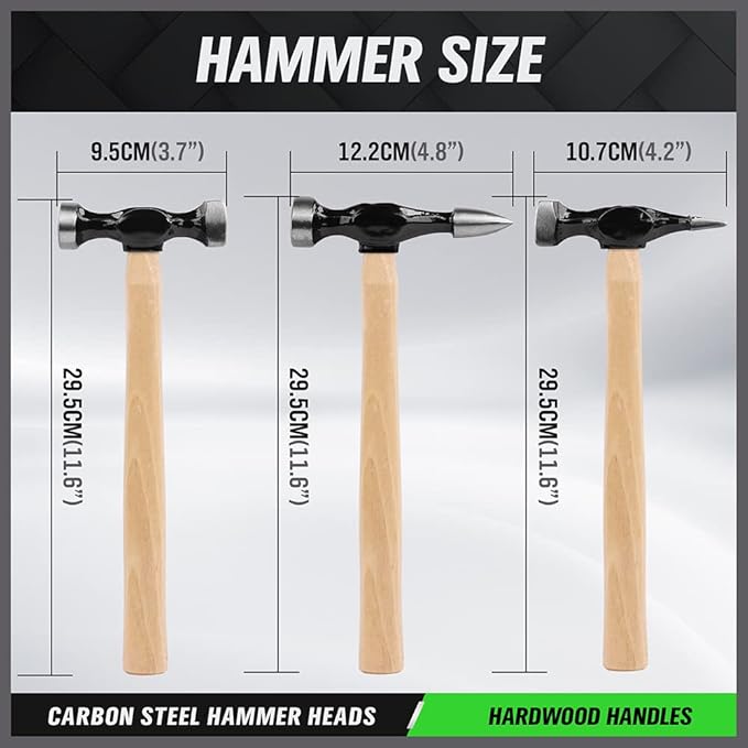 Auto Body Repair Hammer & Dolly Kit – 7 Piece – Carbon Steel