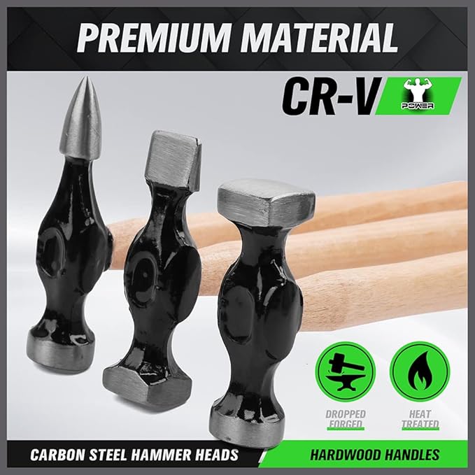 Auto Body Repair Hammer & Dolly Kit – 7 Piece – Carbon Steel