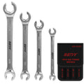 SEDY 4 Piece Flare Nut Spanner Set SAE Brake Line Wrench Offset Head Organizer Pouch