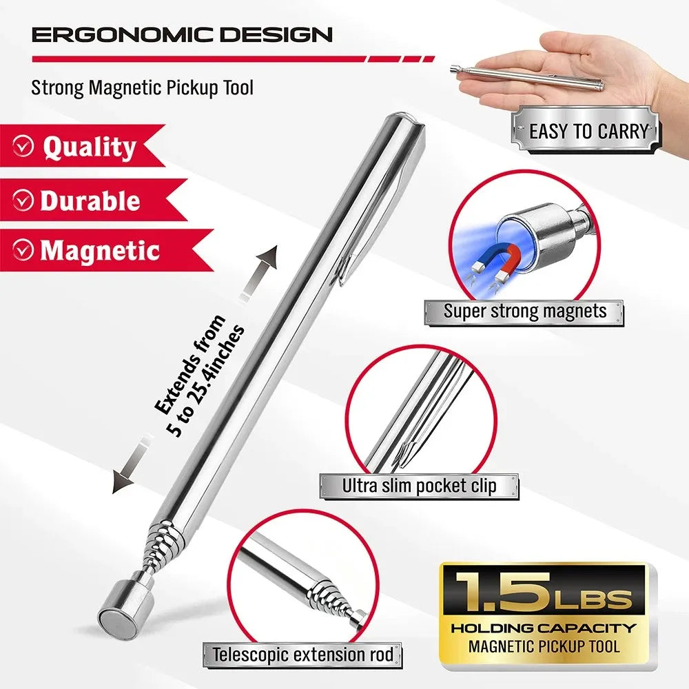 SEDY 6 Piece Magnetic Tray Pick-Up Tool Set Flexible Telescoping Auto Repair