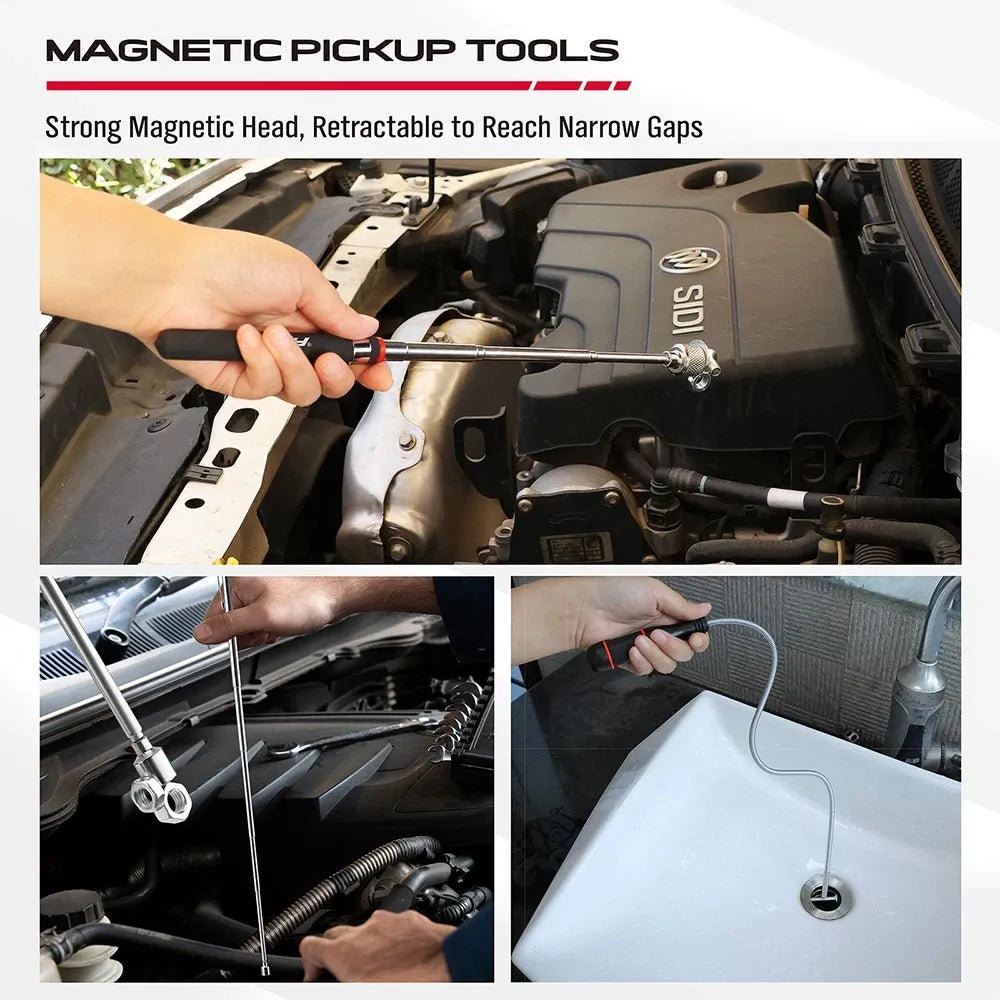 SEDY 6 Piece Magnetic Tray Pick-Up Tool Set Flexible Telescoping Auto Repair