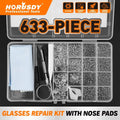 Eyeglass Sun Glasses Optical Repair Tool Screw Nut Nose Pad Assortment Set Kit