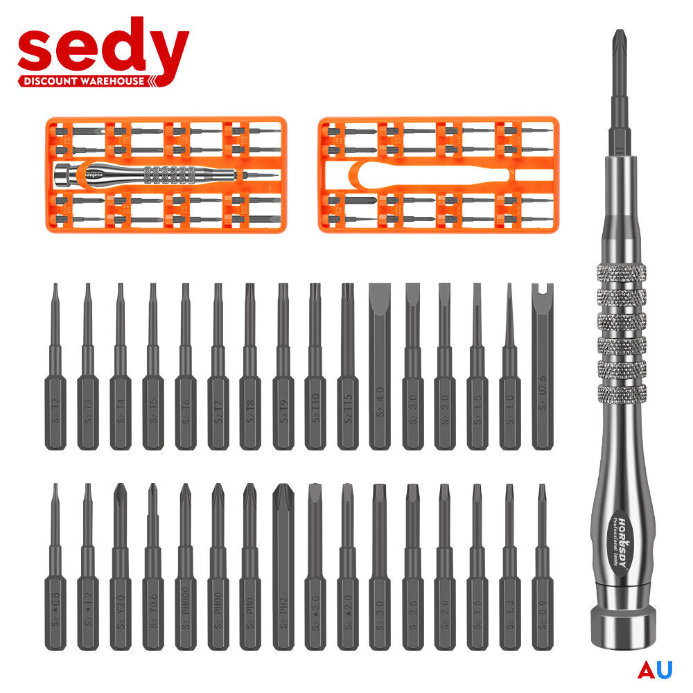 33 Piece PRECISION SCREWDRIVER SET BITS PHILIP FLAT SLOTTED TORX HEX ELECTRONIC FIX