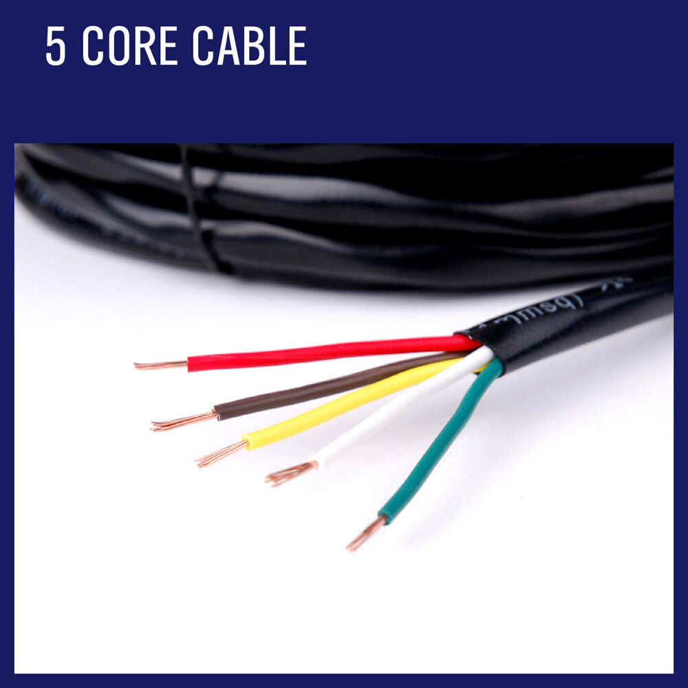 5-Core Trailer Cable – 10m – V90 PVC – Automotive, Caravan & Boat