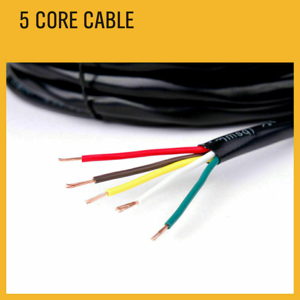 5-Core Trailer Cable – 50m – V90 PVC – Automotive, Caravan & Boat