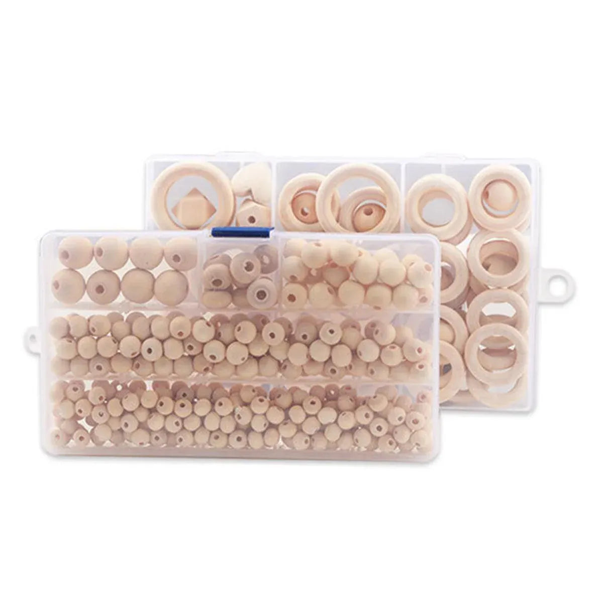 414 Piece DIY Beading Kit Round Wooden Beads Set Craft Jewelry Supplies Home Decor
