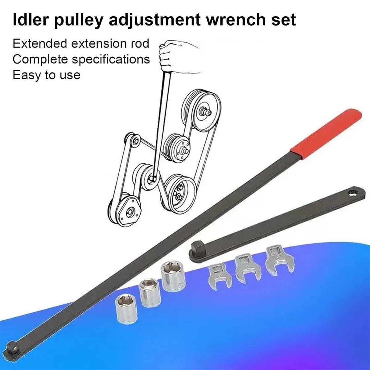 8 Piece Idler Pulley Belt Tensioner Wrench Set Car Disassembly Adjustment Tool Kit