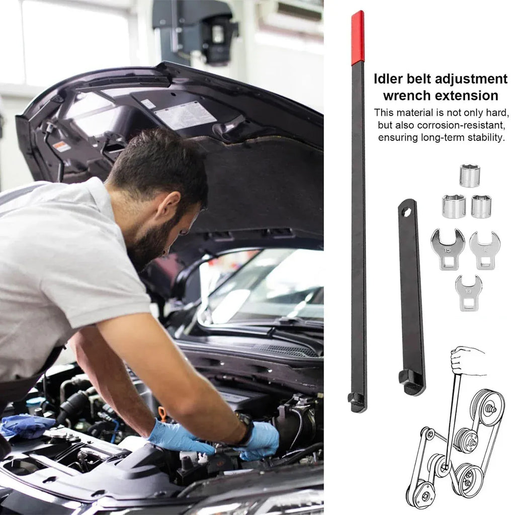 8 Piece Idler Pulley Belt Tensioner Wrench Set Car Disassembly Adjustment Tool Kit