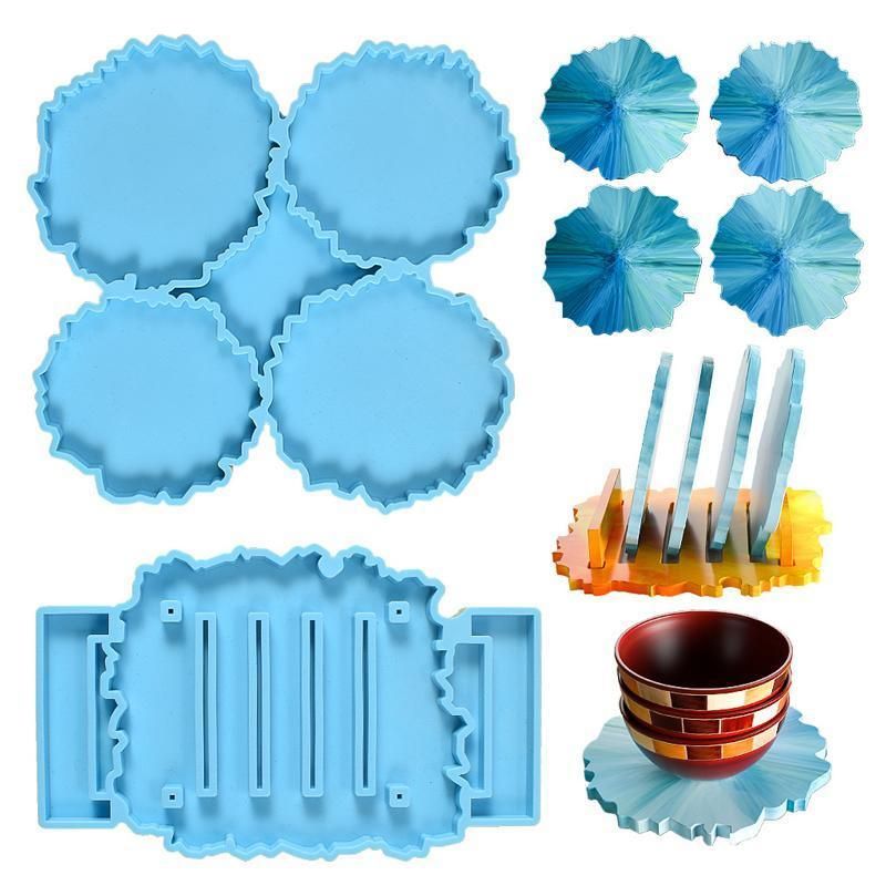 2 Piece Coaster Epoxy Resin Mould Silicone Cup Mat Holder DIY Craft Tool