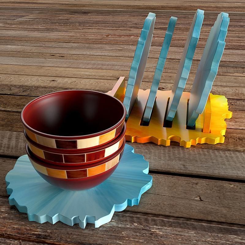 2 Piece Coaster Epoxy Resin Mould Silicone Cup Mat Holder DIY Craft Tool